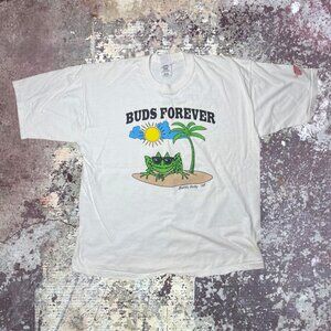 1998 Bud's Forever Buddy Holly 90s Frog Summer Island Vintage T-Shirt XL